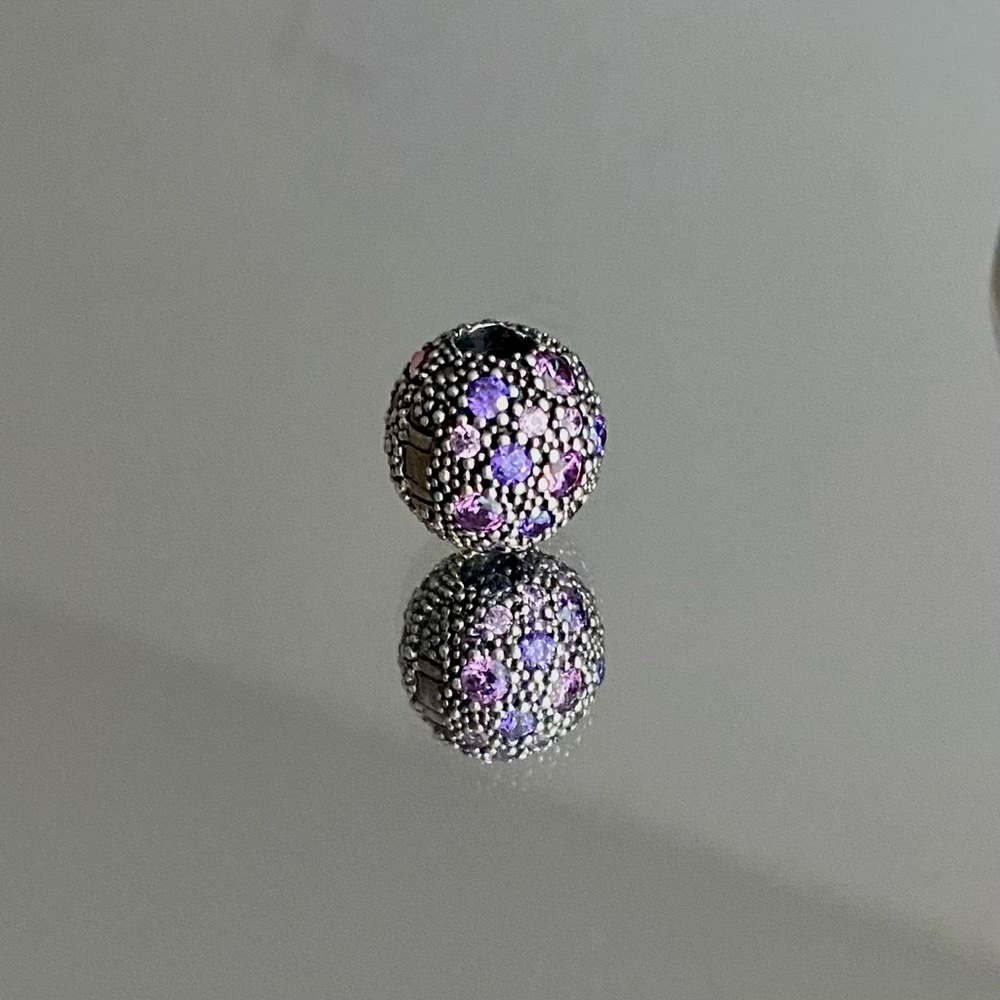 PANDORA Fancy Purple Cosmic Stars Clip Necklace - Picture 4 of 11